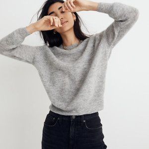 Madewell Elliston Crop Pullover Sweater. Gray. Medium. Alpaca Blend.